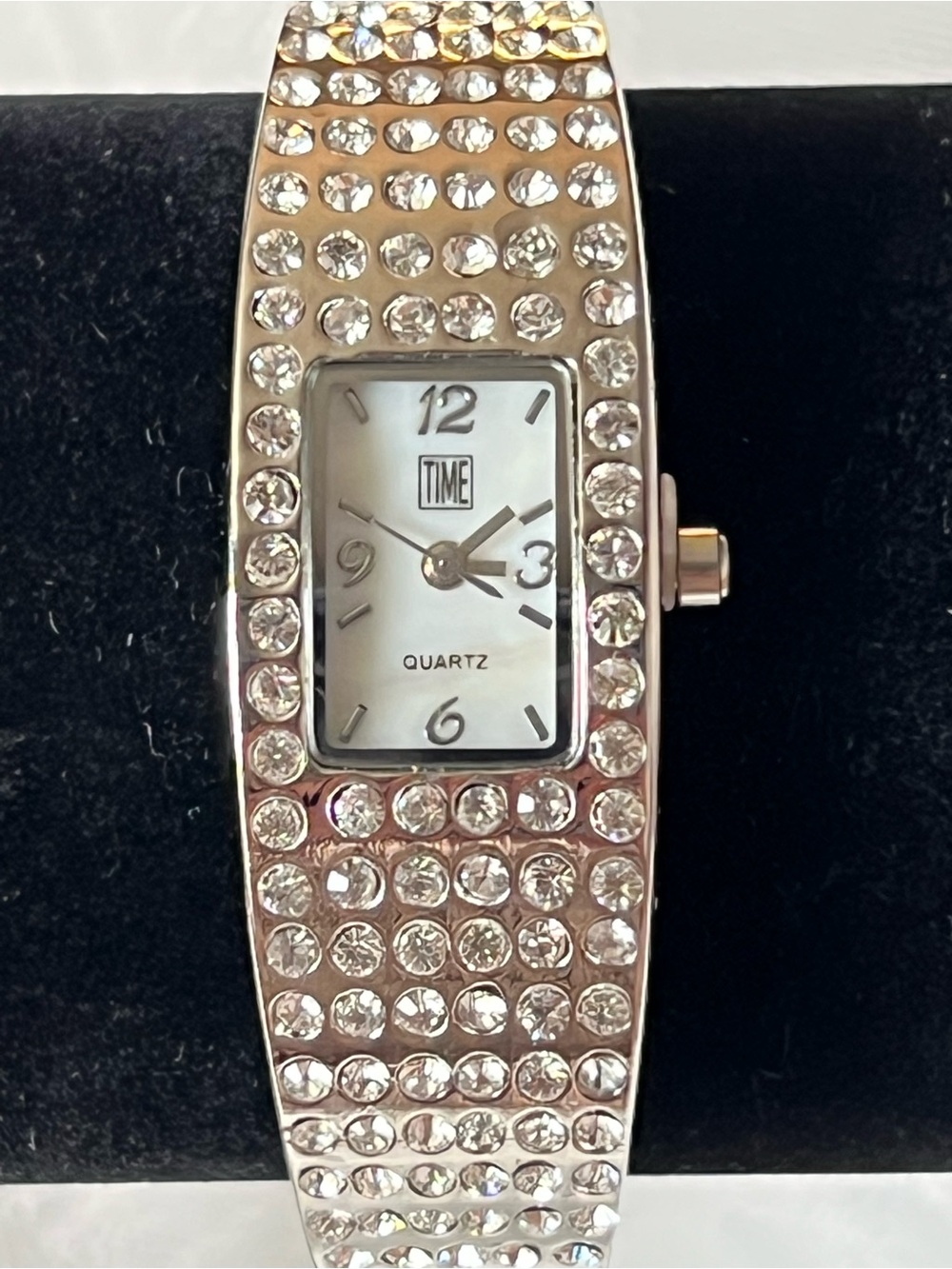 💎 iTIME Vintage Silver Rhinestone Clamper Bangle Watch 💎 - Picture 2 of 6